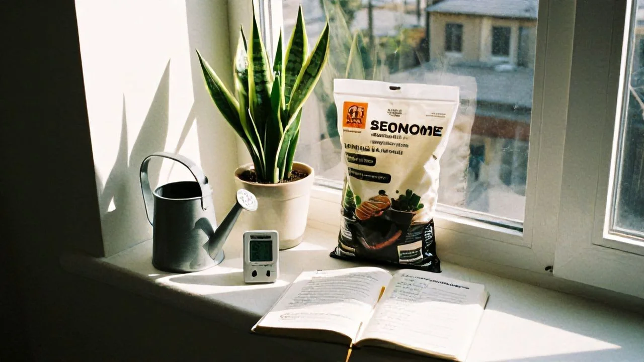 Sansevieria (Lengua de suegra) en ventana con cuidados